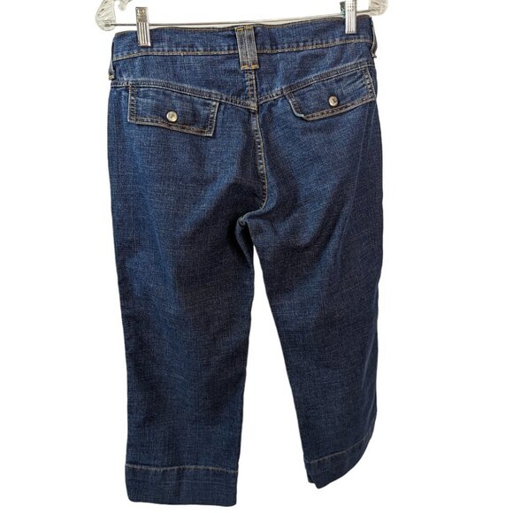 LEVIS OUTBACK Cotton Stretch Flat Front Denim Capris Medium Blue Wash Size 8 Mis - Picture 9 of 14